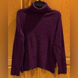 Chico's Turtleneck Sweater Raspberry Silk Blend Size XL/3